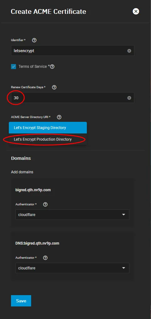 Generating Let&#x27;s Encrypt Certificate for TrueNAS