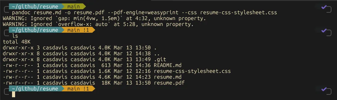 Resume Output